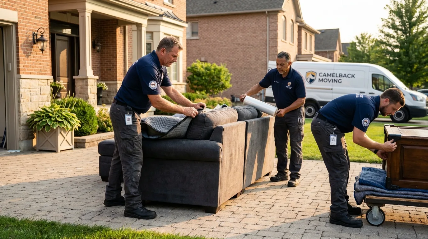 Large estate moving crew wrapping furniture in Millersburg, OH